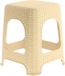 KADAX Kunststof kruk, opstapkruk tot 120 kg, rotan kruk met antislip voeten, badkamerkruk, woonkamerkruk, lichte kruk, tuinkruk, kruk (beige)