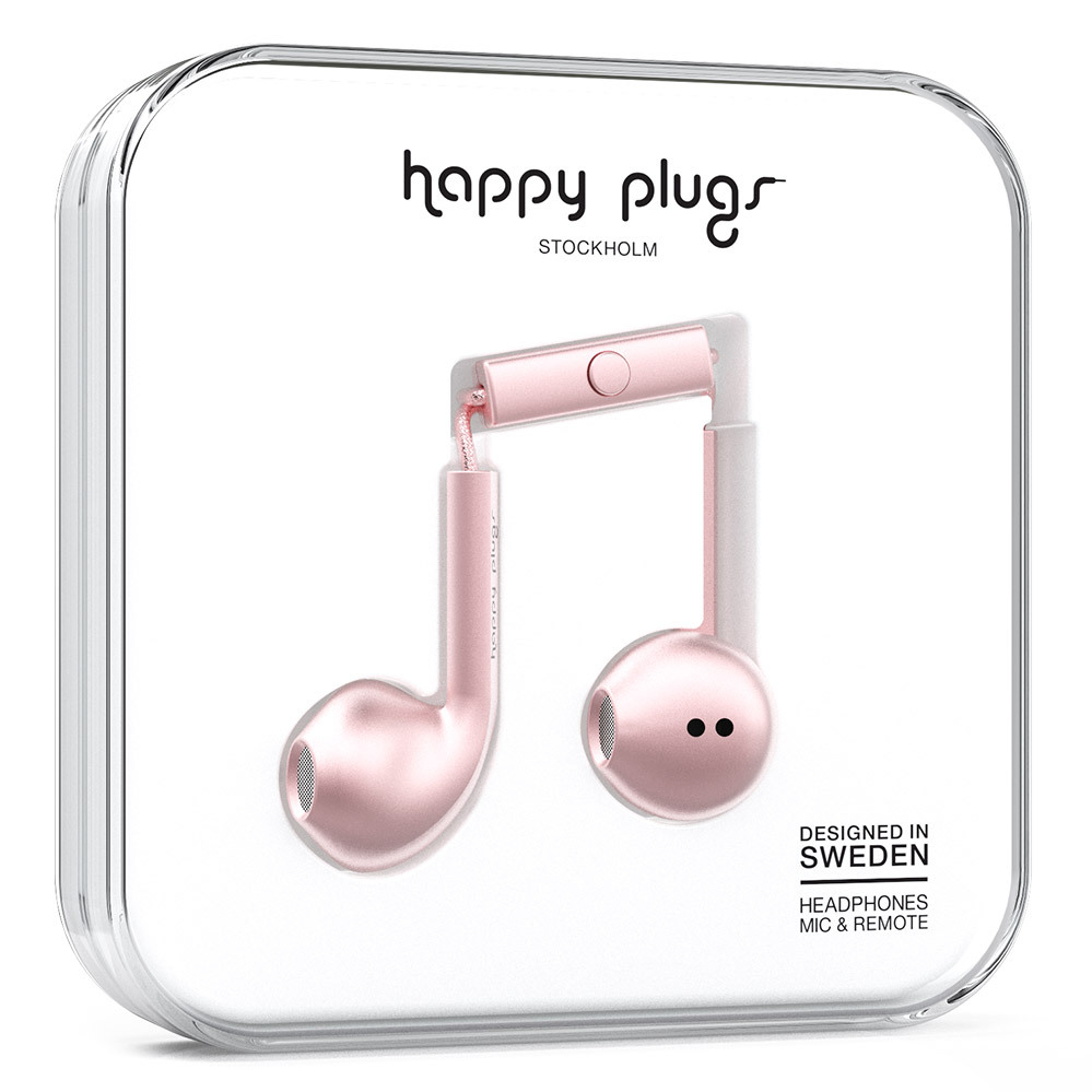 Happy Plugs Earbud Plus roze goud