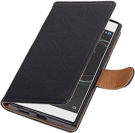 BAOHU Washed Leer Bookstyle Hoesje - Huawei P9 Lite mini - Zwart
