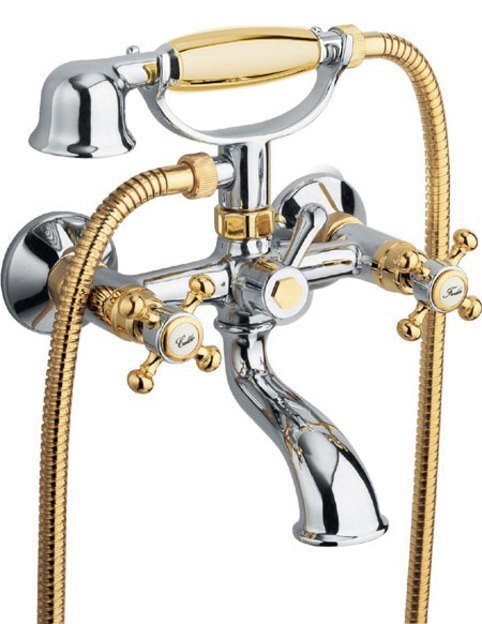 Reitano Rubinetteria ANTEA Wandmontage badmengkraan incl. handdouche, chroom/goud