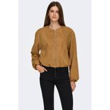 JDY Jacqueline de Yong Jas Jdynia Faux Suede Balloon Jacket Ot 15367790 Cognac/ Silver Dames Maat - XL