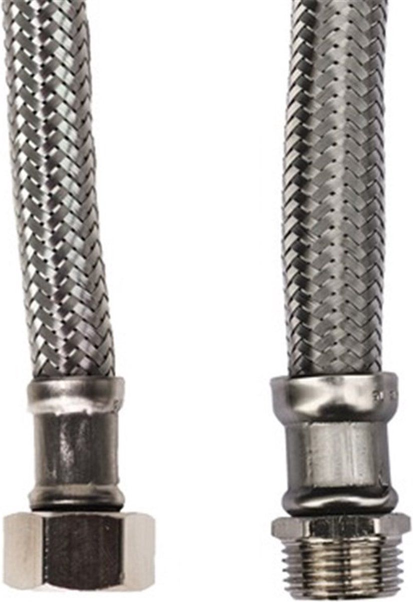 BPE Flexibele Slang 3/8Bux3/8Bi 35cm RVS - Zilver
