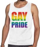 Bellatio Decorations Shoppartners Bv Gay Pride Tanktop Wit Heren XL
