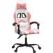 Fauteuil de jeu exclusif blanc et rose en similicuir