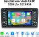 Junsun Android 15 Autoradio geschikt voor Audi A3 8P 2003 t/m 2013 RS3 - Draadloze CarPlay & Android Auto - Bluetooth - GPS navigatiesysteem - Stuurwielbediening - WiFi - RDS - 7-inch Écran tactile - DSP - FM