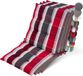 Beautissu Sun-NL Set van 4 Premium Lage Rugleuning Kussen 100x50 cm - Antraciet Rood Gestreept