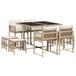vidaXL 9-delige tuinset met kussens, polyrattan, beige
