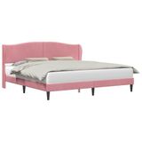 vidaXL Bedframe met hoofdeinde, roze, 180 x 200 cm, fluweel