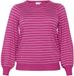 KAFFE CURVE Kaffe Vrouwentrui Malia Gestreept Katoen Lange Mouw Maat S Fuchsia/Turtledove