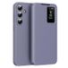 Samsung Galaxy S26 Smart Clear View Étui à rabat avec fente pour carte - Gris Violet