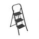 Amig Vouwbare Ladder met 3 Treden Zwart Staal 106x72x46 cm