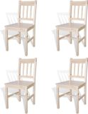 vidaXL Eetkamerstoelen 4 stuks grenenhout Beige
