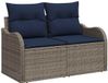 vidaXL Tuinbank met kussen 121 x 62 x 69 cm poly rattan