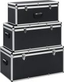 vidaXL - Opbergkoffers - 3 stuks - Aluminium - Zwart