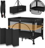 Lionelo Laura - Compact 3 in 1 Campingbedje, Box & Babybed - Zwart