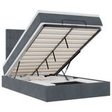 vidaXL lit coffre avec matelas 180x200cm velours gris foncé