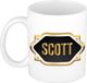 Bellatio Decorations Naam cadeau mok - Scott - zwart - keramiek - 300 ml