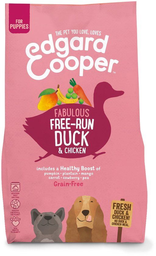 Edgard & Cooper Free-Run Duck Puppy - Eend, Kip & Banaan - 2.5kg - Graanvrij