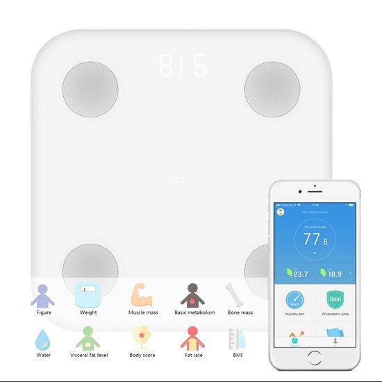 Xiaomi intelligente BMI data-analyse met een gewicht van APP controle BMI data-analyse slimme weegschaal intelligent BMI data analysis weighing APP control BMI data analysis smart weight scale