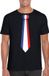 Bellatio Decorations Shoppartners Bv Supporters T-shirt - zwart - met vlag Frankrijk kleuren stropdas - heren - korte mouw XL