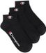 Champion Quarter Sokken Senior (3-pack) - Zwart - Maat 35-38