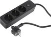 Q-Link stekkerdoos - 3-voudig - met schakelaar - plat - 1.5 m - zwart