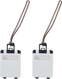 Merkloos / Sans marque Makito Western Europe Kofferlabel - 2 stuks - Wit - Kunststof