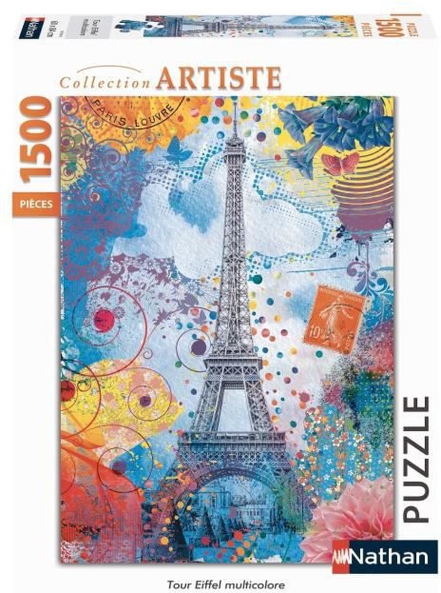 Nathan Puzzle N 1500 p - Veelkleurige Eiffeltoren