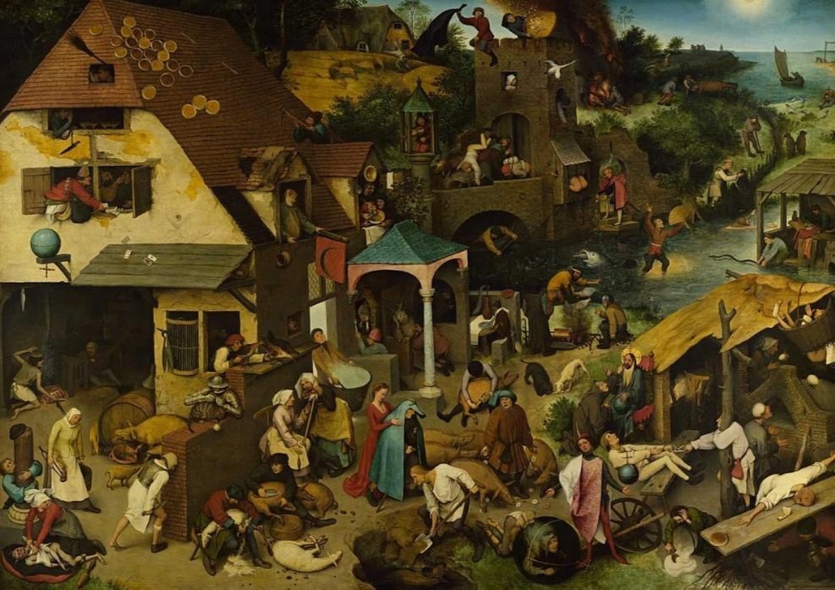 dtoys Pieter Breughel de Oude - Spreekwoorden en gezegden (1000 stukjes, kunst puzzel)