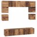 vidaXL Tv-meubelset - 8 st - Oud Hout Bewerkt hout