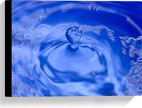 Merkloos / Sans marque Canvas Waterdruppel in Blauw Water 40x30 cm Foto op Canvas Schilderij