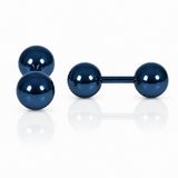 LGT JWLS LGT Jewels Stud oorbellen Dubbele Bol Blauw 6mm