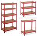 Relaxdays stellingkast staal - 875 kg - 180 x 90 x 45 cm - 5 etages - rood