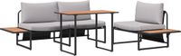 vidaXL Tuin Eettafel Set 3-delig Lichtgrijs Staal