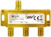 TronicXL Répartiteur SAT triple | Répartiteur d'antenne plaqué or 24 carats | Connecteur F sortie CC | pour Vodafone TV télévision par câble DVB-C BK DVB-T2 câble répartiteur Unicable | Compatible Full HD 3D 4K numérique