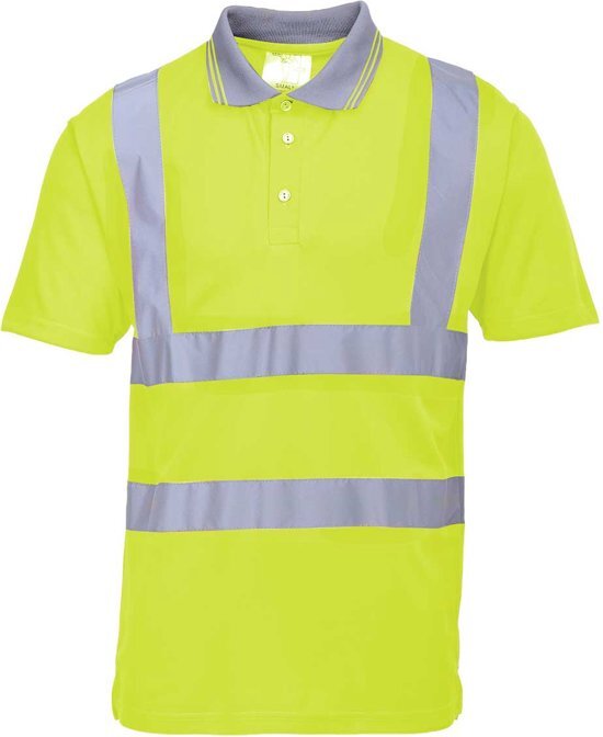Portwest Polshirt geel met korte mouwen en reflectiestrepen Maat 3XL