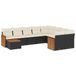 vidaXL 10-delige Loungeset met kussens, polyrattan, zwart