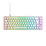 CHERRY XTRFY K5V2 Compact, mechanisch gamingtoetsenbord, 65% formaat, Franse lay-out (AZERTY), hot-swap-toetsenbord, MX2A Red Switches, transparant wit