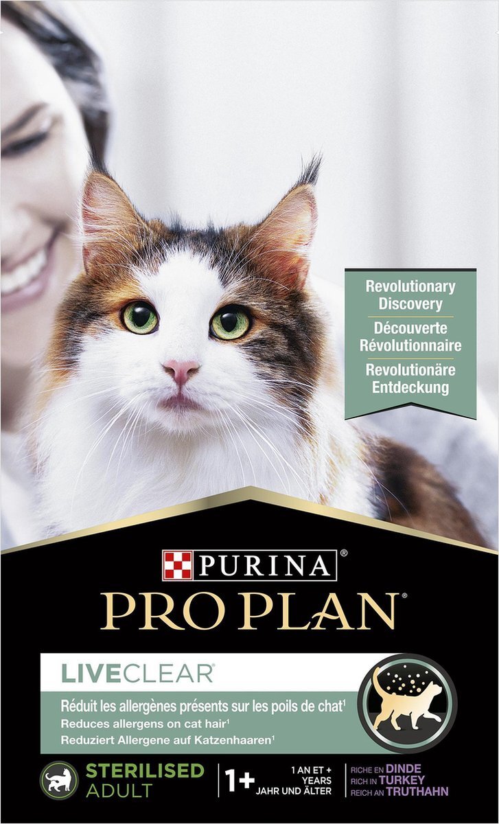 PRO PLAN LiveClear Sterilised Adult Kalkoen - Kattenvoer - 7kg