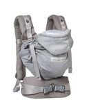 JE PORTE MON BEBE Love Radius HoodieCarrier 2 Babydrager voor pasgeborenen tot 3 jaar, 3 posities in de buik, heup, rug (atletisch grijs)