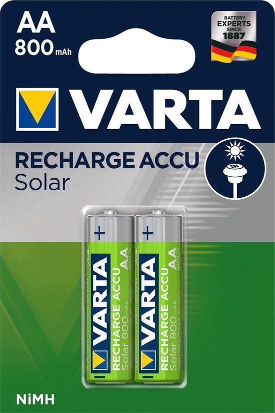 Varta SOLAR NH6 AA 800mAh - 2x AA NiMH Oplaadbare Batterijen