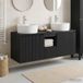 Maison Exclusive Ensemble de 3 armoires de salle de bain murales, design exclusif, couleur noire