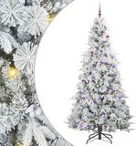 vidaXL - Artificielle - articulée - Sapin de Noël - avec - 300 - LED - Blanc - 240 - cm - PE - et - PVC