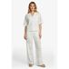CS the Label Straight High Waist Broek Crochet Ecru