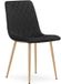 LEOBERT Eetkamerstoel TURIN - Zwart fluweel - Eikenlook poten - Modern design