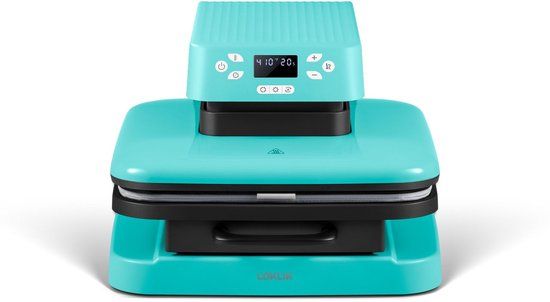LOKLiK - Auto Heat Press Machine voor het Personaliseren van Tshirts, Sweater, Dekens, Handdoeken, Draagtassen, Zakken en Ander Textiel - Hittepers voor Sublimatie met Vinyl - Blauw
