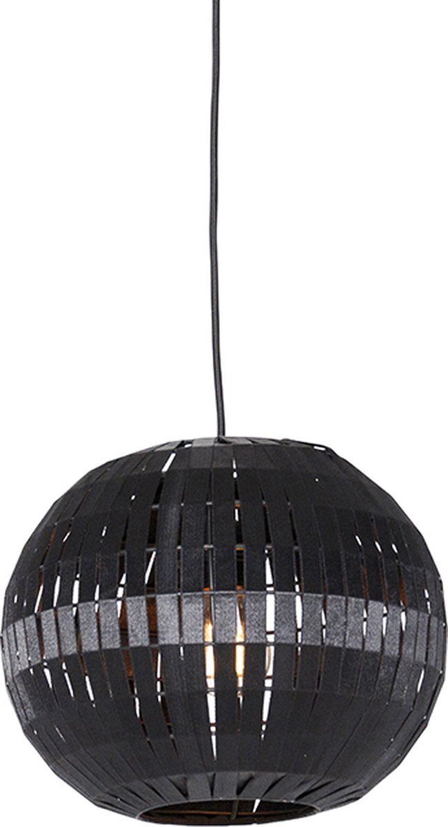 QAZQA zoe - Moderne Hanglamp - 1 lichts - Ø 30 cm - Zwart - Woonkamer | Slaapkamer | Keuken