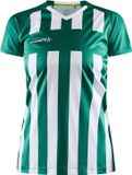 Craft Progress 2.0 Stripe Shirt Korte Mouw Dames - Groen / Wit | Maat: S