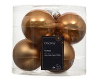 Decoris Kerstballen glas silver inside enamel matt mix