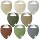 lulumoon Dribble Bibs Baby Muslin Driehoeksjaal voor Jongens en Meisjes (8-pack, Bosgroen)